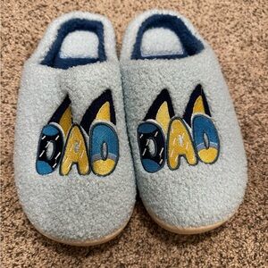 Bluey Dad slippers. No tags but Brand New.